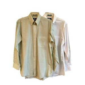 STAFFORD, MENS, WRINKLE-FREE, LONG SLEEVE, DRESS SHIRTS. SET/2